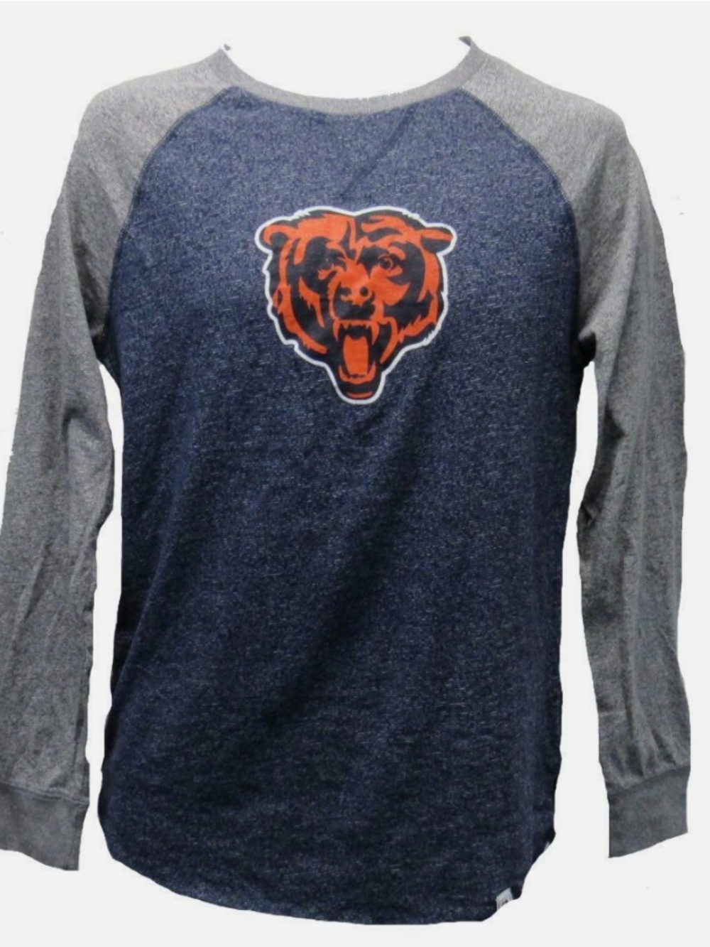 Men's Long Sleeve Raglan Shirt with Bear Logo - Gray & Charcoal 2xl